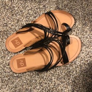 Black and nude sandals